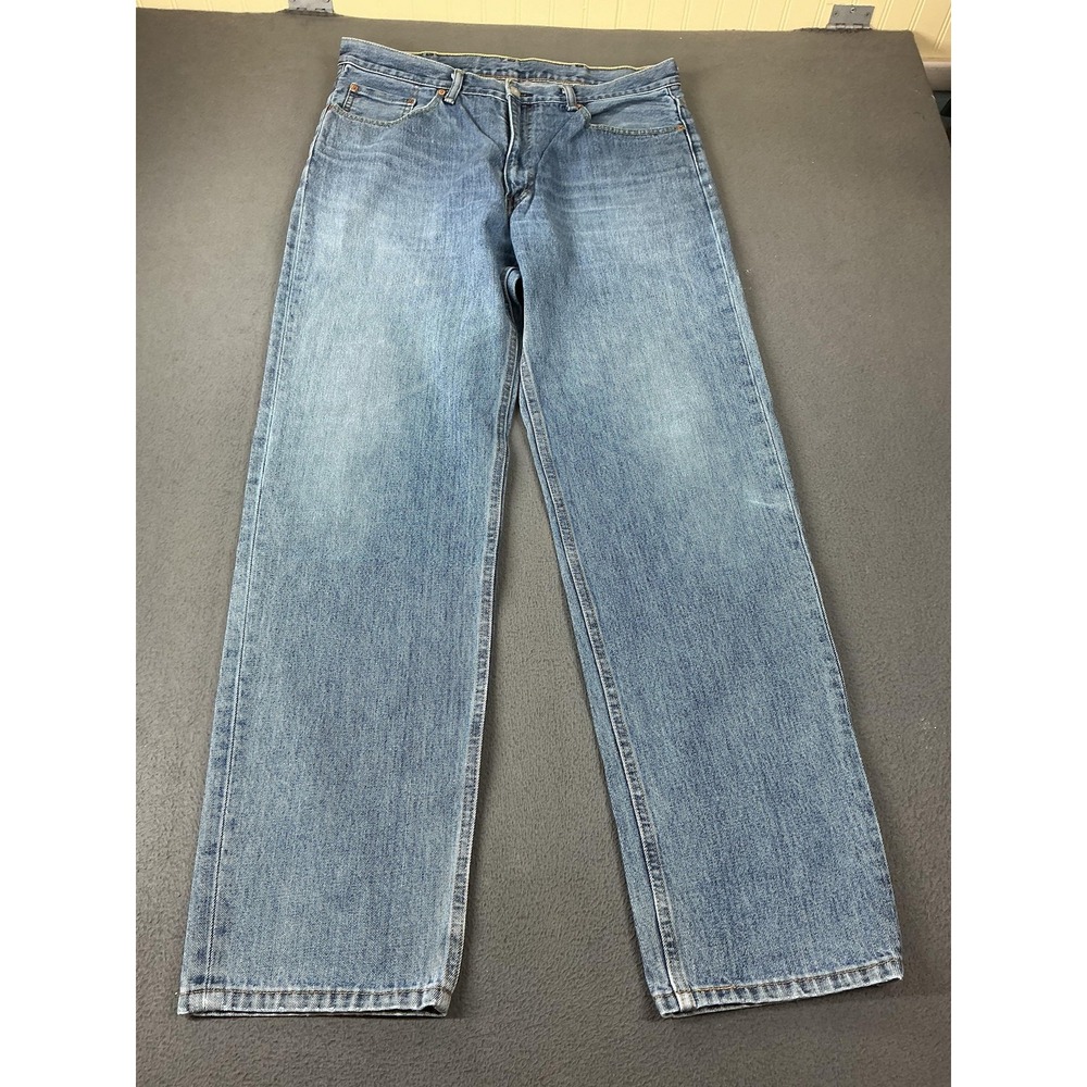 Levis 550 Jeans Mens 38x36 Medium Wash Blue Relaxed Tapered Denim Mexico Y2K